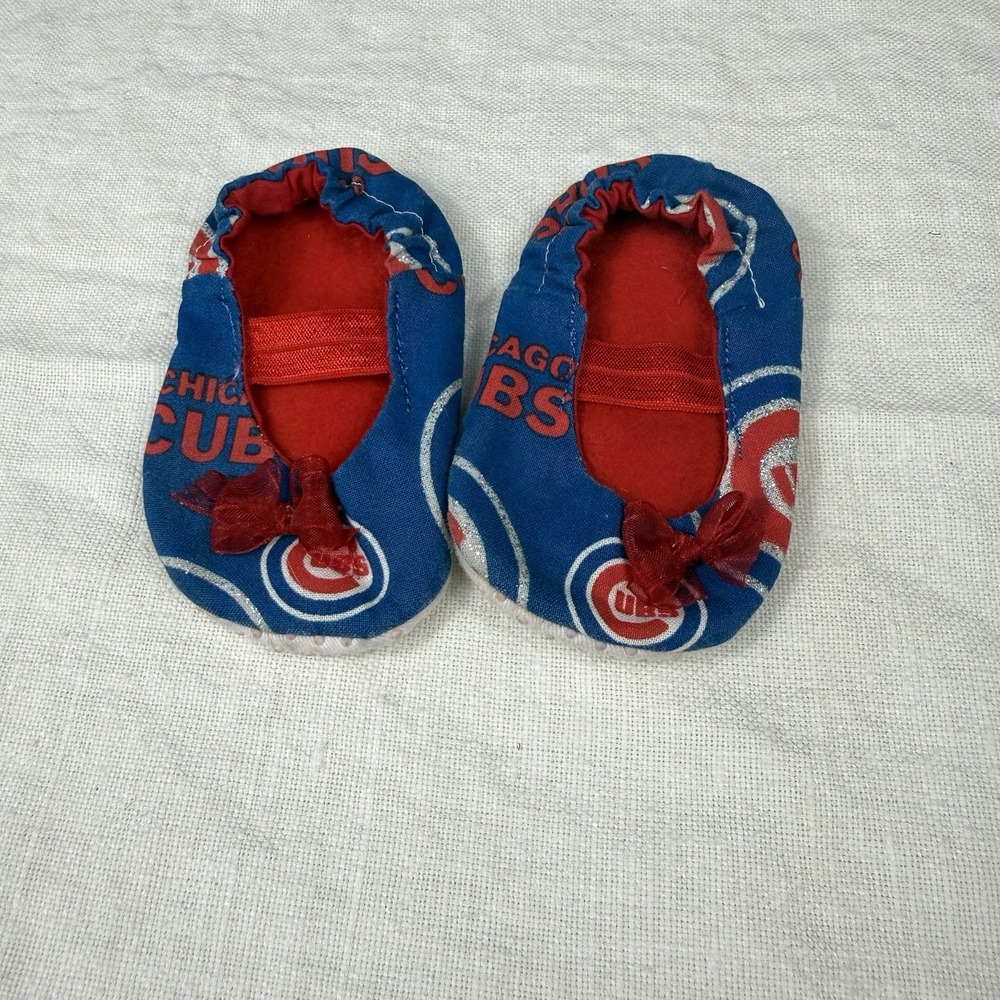Chicago Cubs MLB Baby Bootie Slippers Forever Collectibles Blue Red 0-3 Months